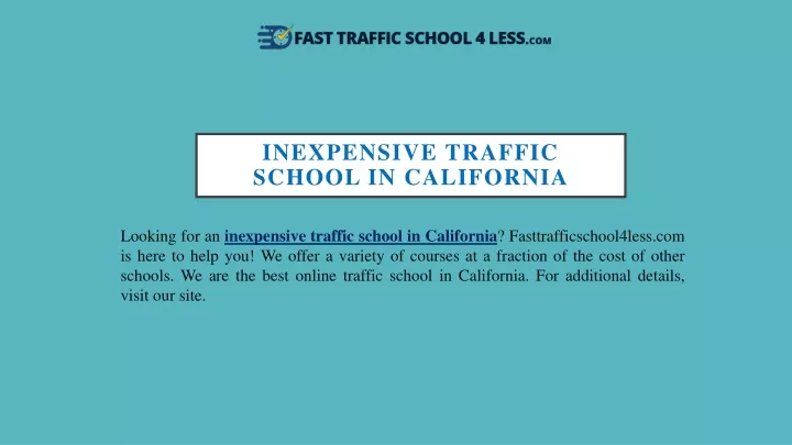 inexpensive traffic school in california