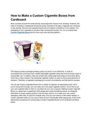 how to make a custom cigarette boxes from