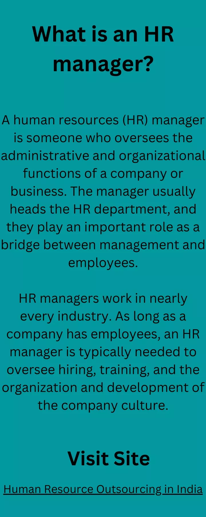 what is an hr manager