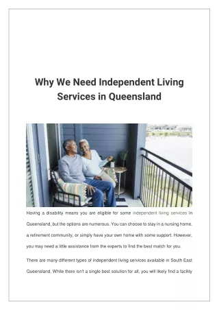 why we need independent living services
