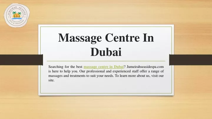 massage centre in dubai