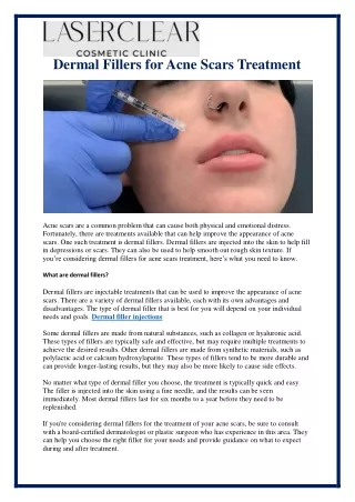 dermal fillers for acne scars treatment