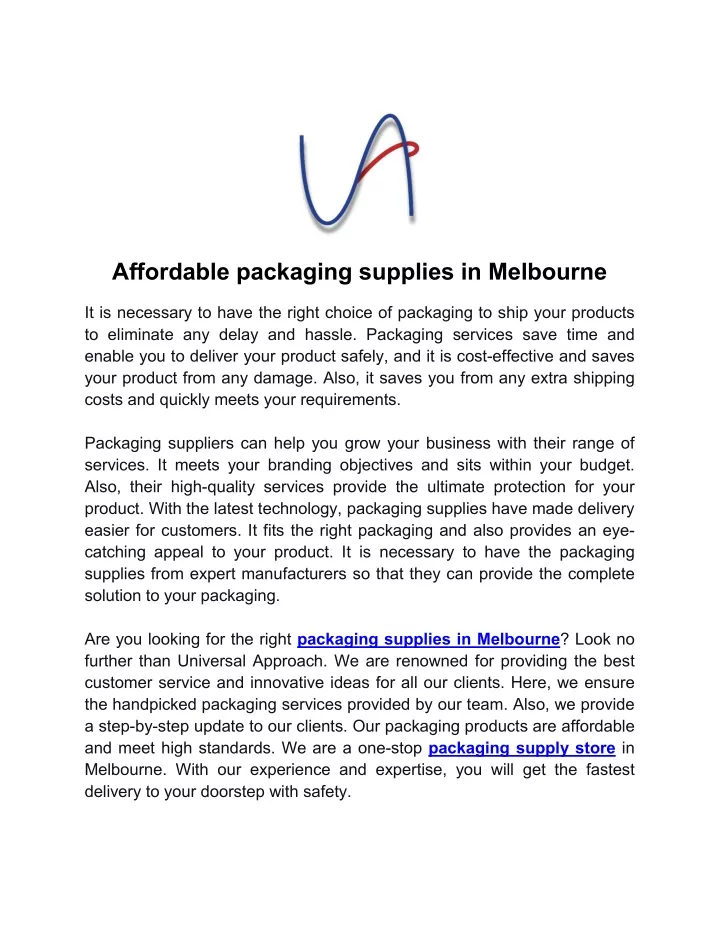 affordable packaging supplies in melbourne