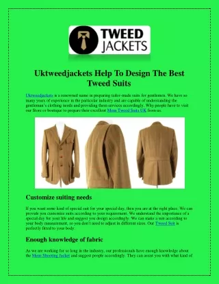 Uktweedjackets.com - The Best Tweed Suits and Corduroy Jacket for Men’s