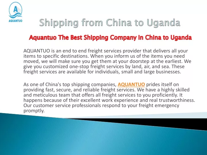 shipping from china to uganda