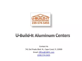 U-Build-It Aluminum Centers  @myubi