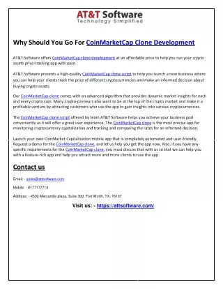 Attsoftware CoinMarketCap Clone Development
