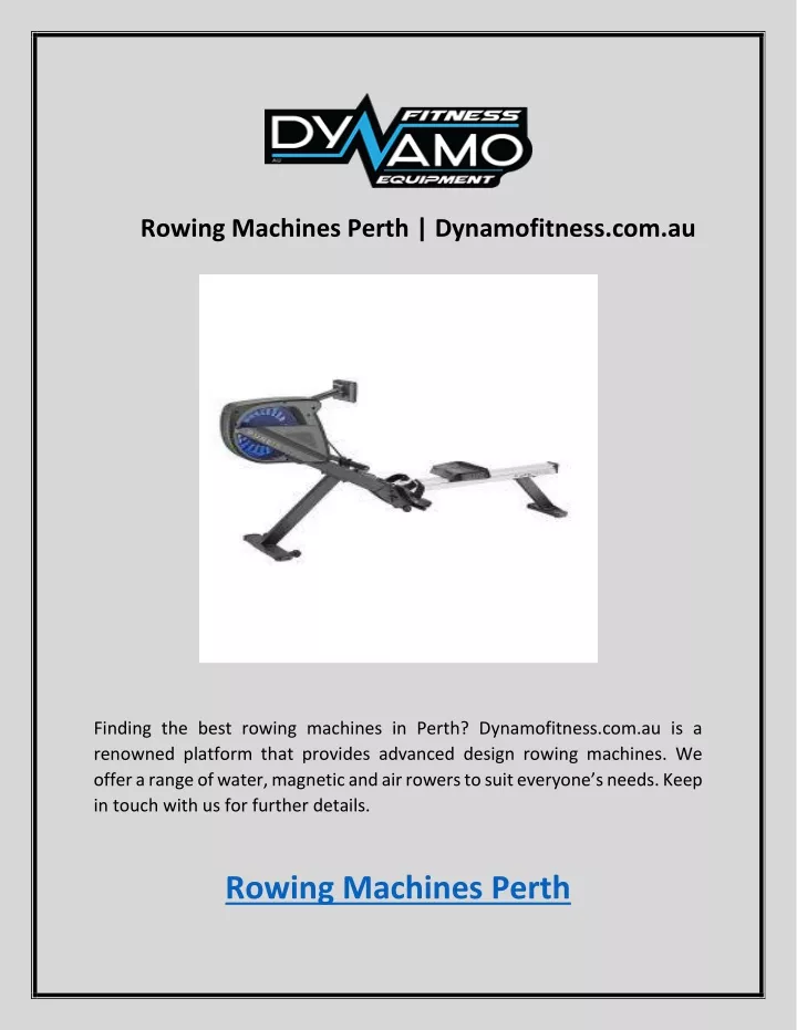 rowing machines perth dynamofitness com au