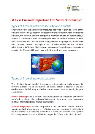 why is firewall important for network security