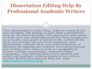 dissertation editing help by professional academic writers