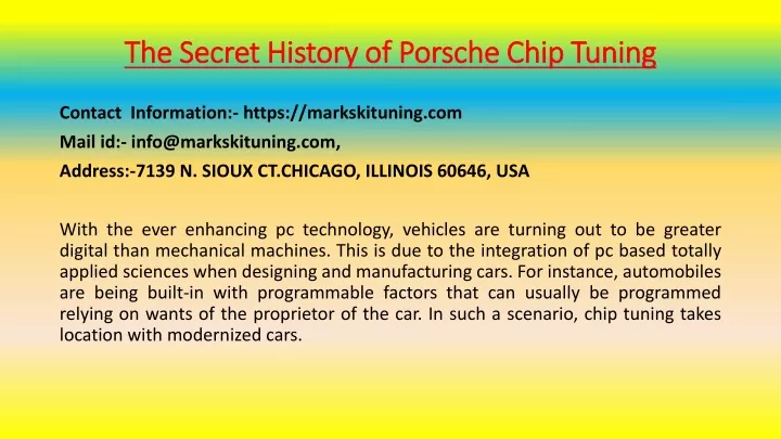 the secret history of porsche chip tuning