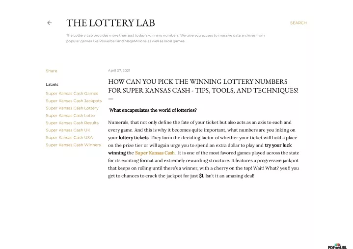 the lottery lab