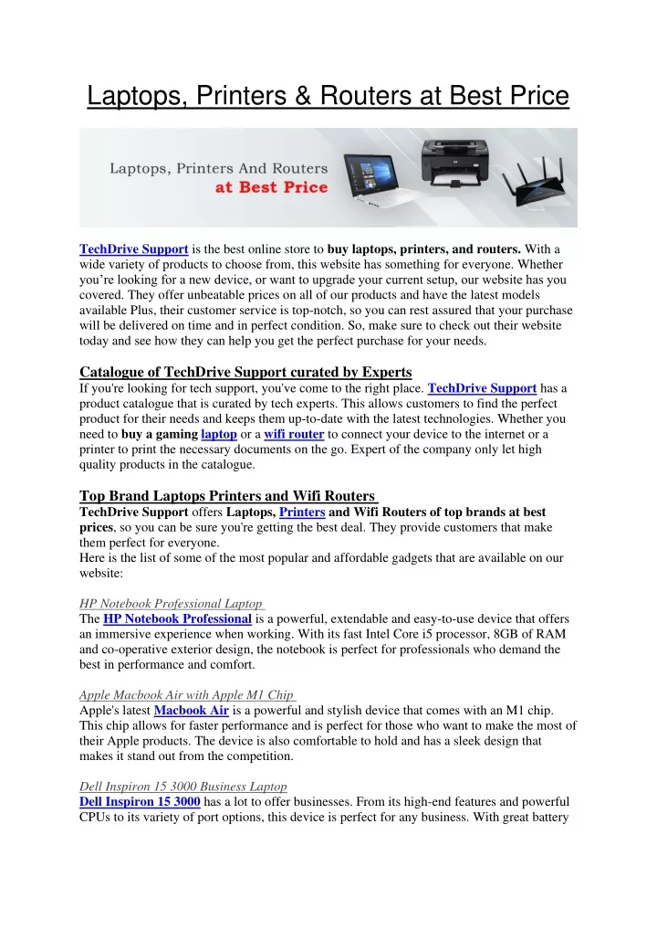 laptops printers routers at best price