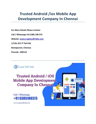trusted android ios mobile app development