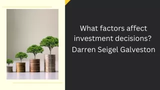 What factors influence investment decisions? | Darren Seigel Galveston