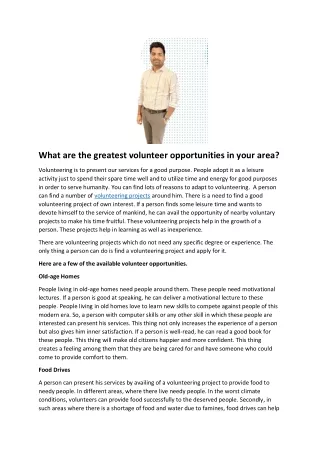 What are the greatest volunteer opportunities in your area