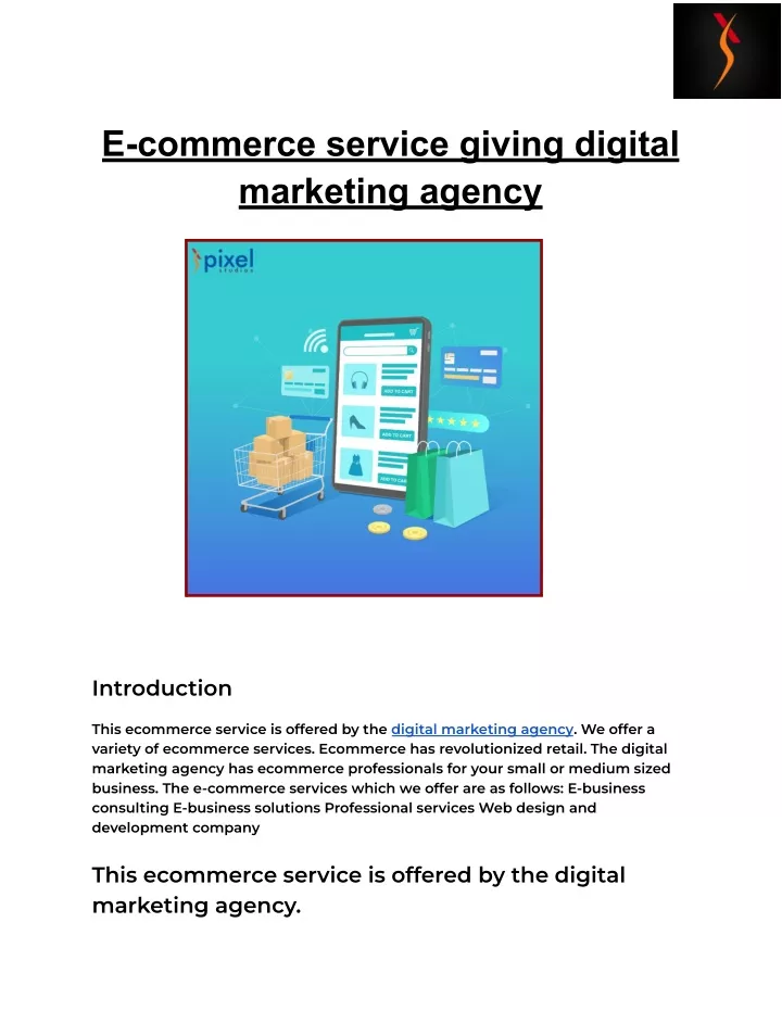 e commerce service giving digital marketing agency