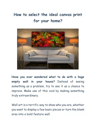 How to select the ideal canvas print for your home - AOAPrint