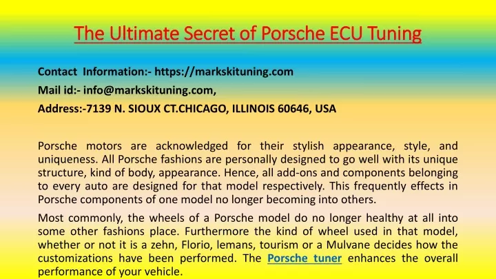 the ultimate secret of porsche ecu tuning