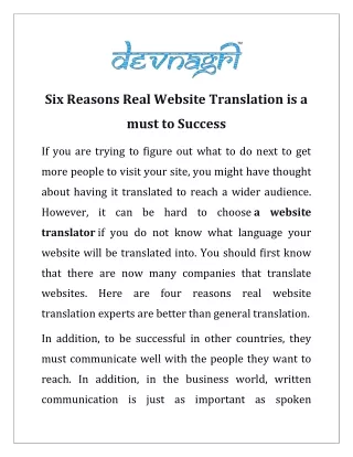 six reasons real website translation is a