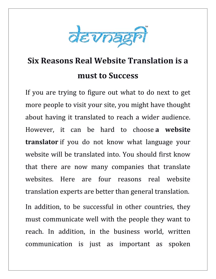 six reasons real website translation is a