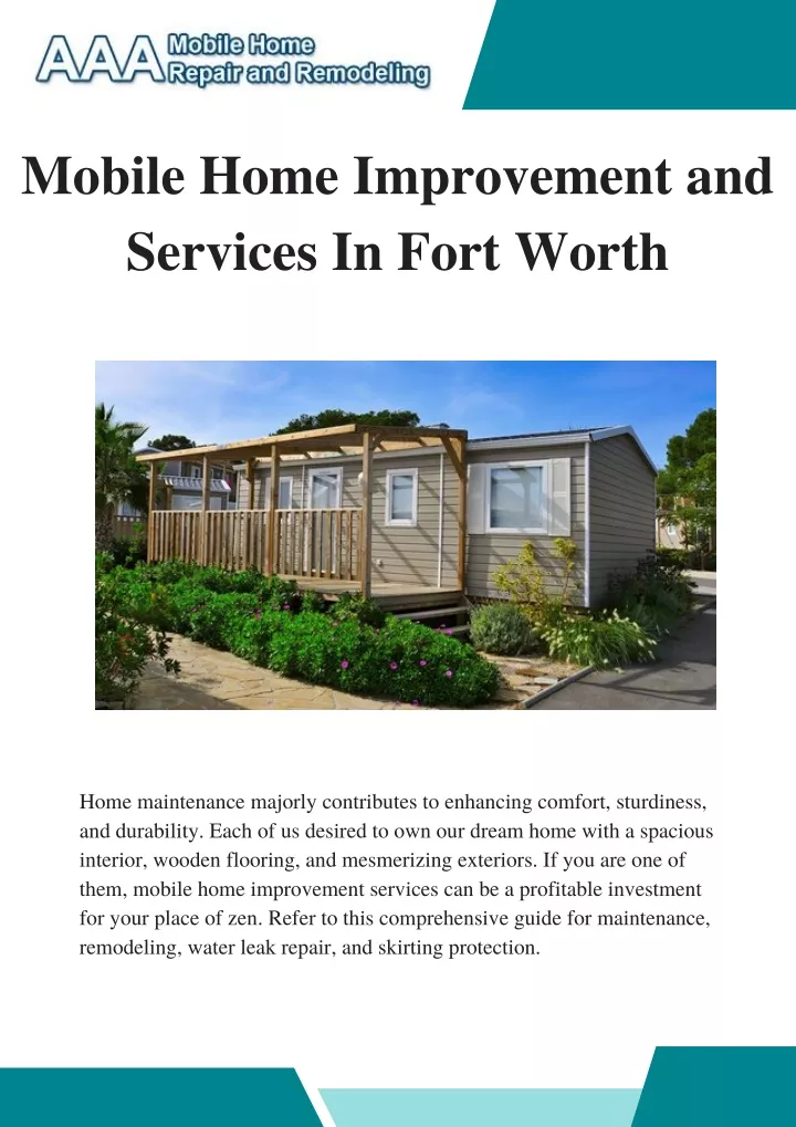 mobile home improvement and services in fort worth