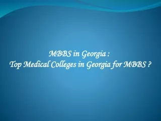 MBBS in Georgia  Top Medical Colleges in Georgia for MBBS
