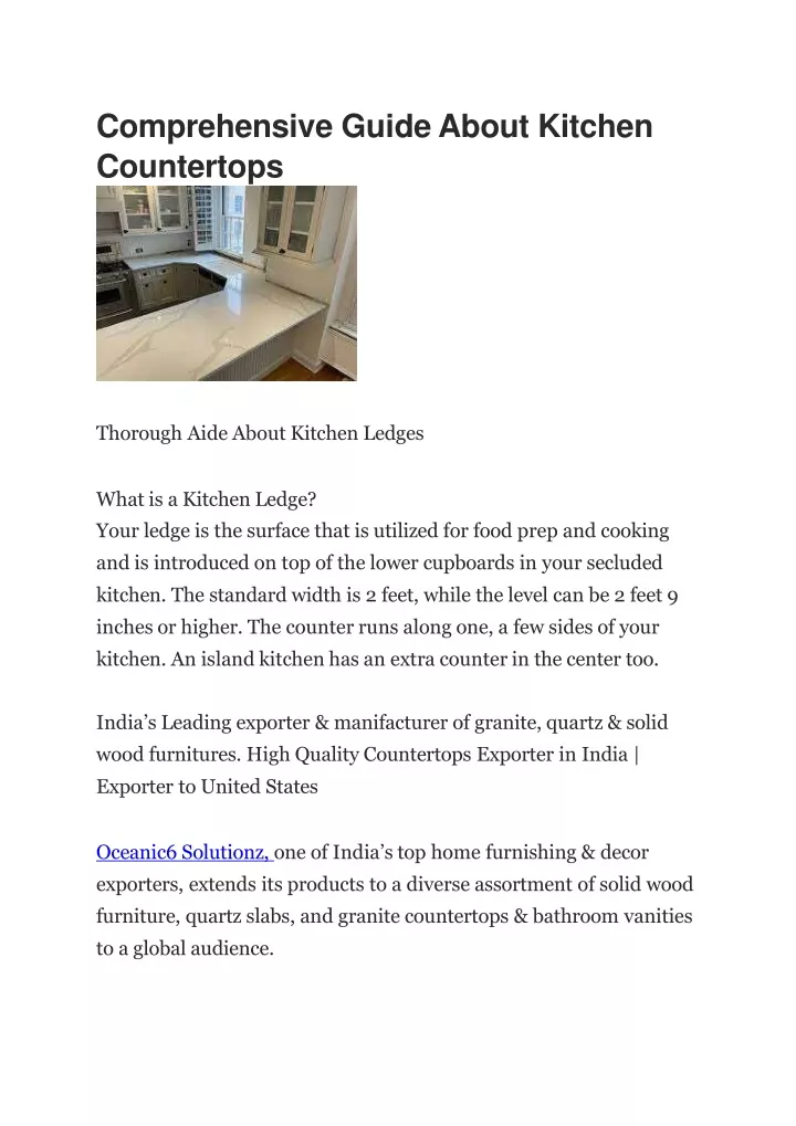PPT - Comprehensive Guide About Kitchen Countertops PowerPoint ...