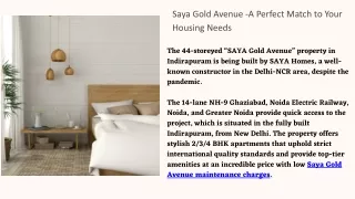 Saya Gold Avenue -A Perfect Match to Your Housing Needs