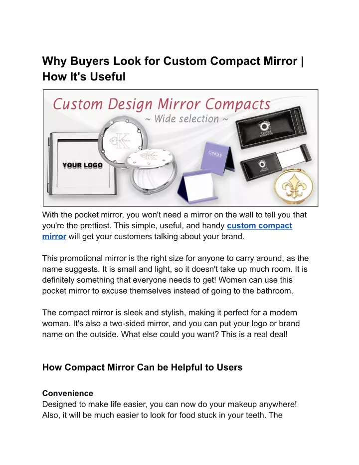 why buyers look for custom compact mirror