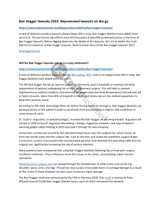 bair hugger lawsuits 2022 rejuvenated lawsuits