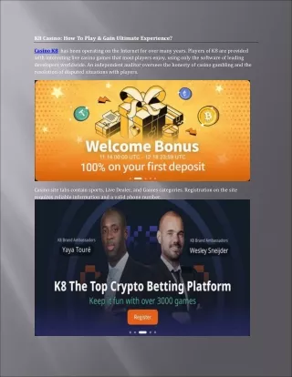 K8 Casino, Bitcoin Gambling : k8.io/id/