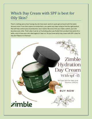 which day cream with spf is best for oily skin
