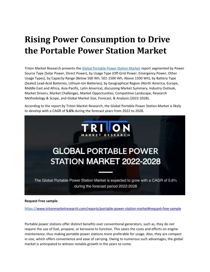 rising power consumption to drive the portable