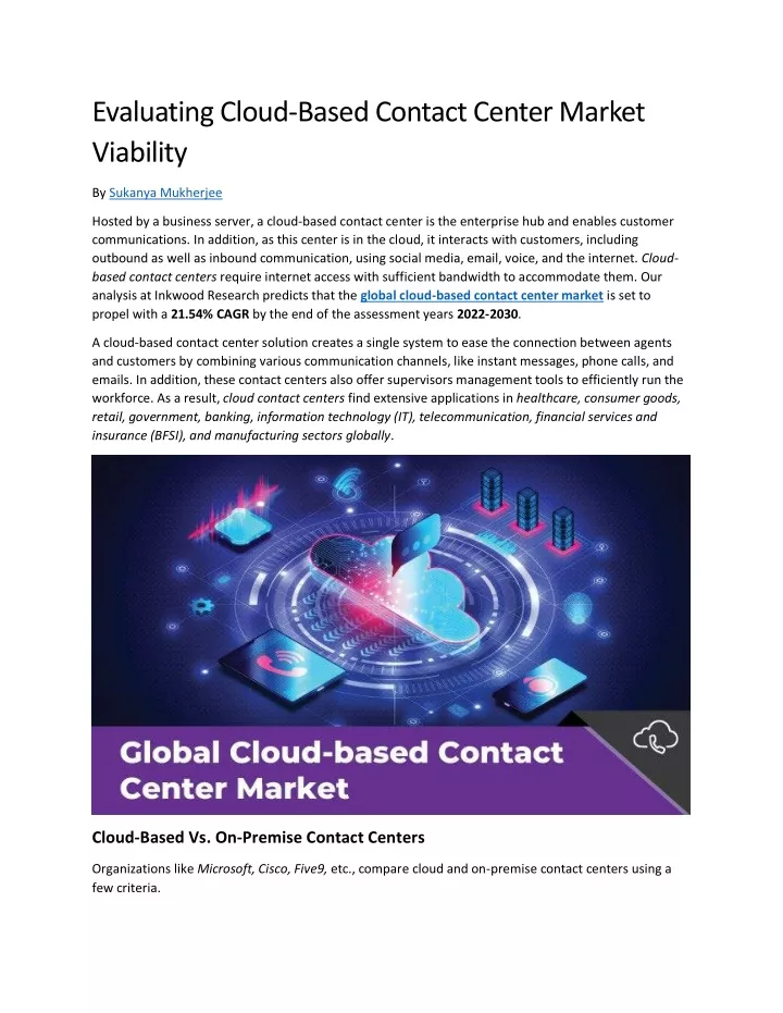 evaluating cloud based contact center market