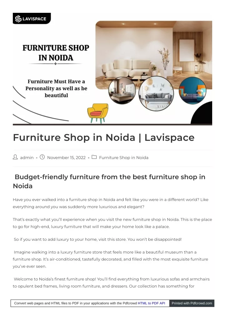 furniture shop in noida lavispace