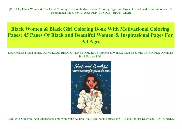 r e a d black women black girl coloring book with