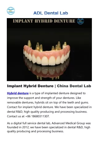 Implant Hybrid Denture - China Dental Lab