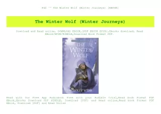 Pdf ^^ The Winter Wolf (Winter Journeys) [EBOOK]