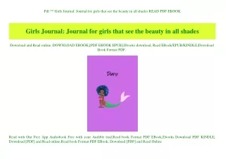 Pdf ^^ Girls Journal Journal for girls that see the beauty in all shades READ PDF EBOOK