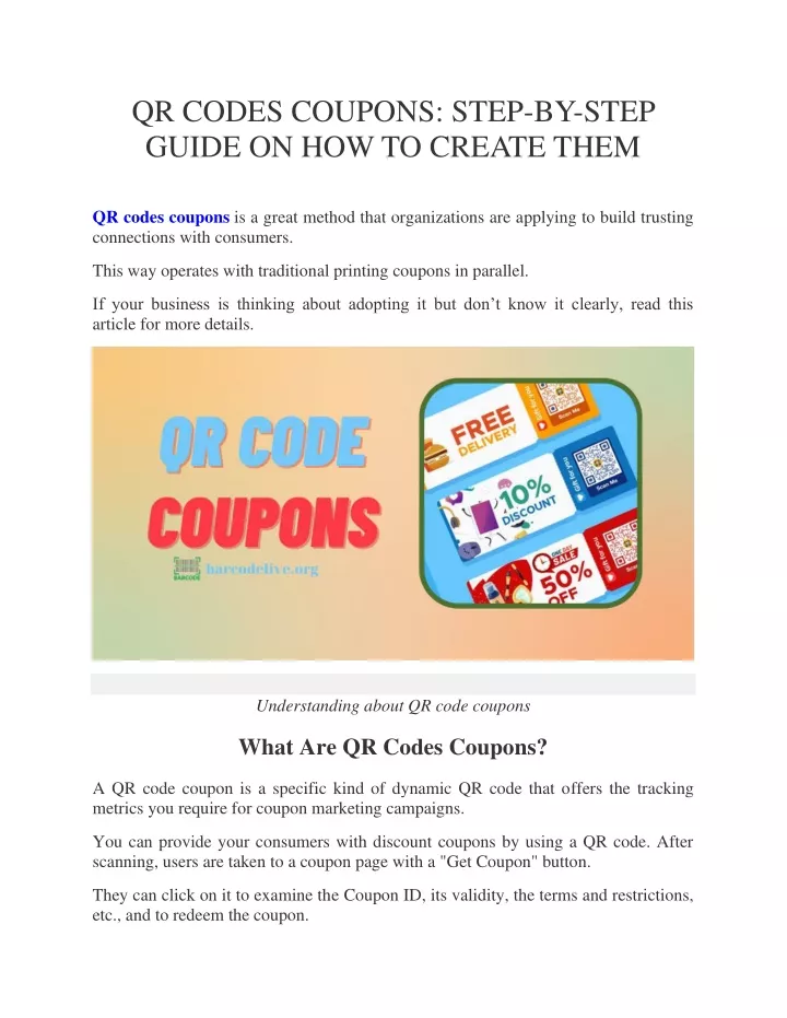 qr codes coupons step by step guide
