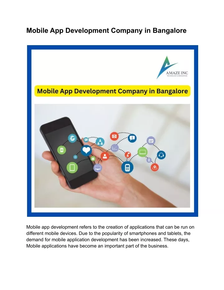 mobile app development company in bangalore