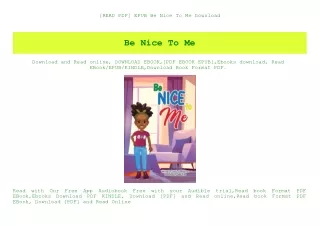 [READ PDF] EPUB Be Nice To Me Download