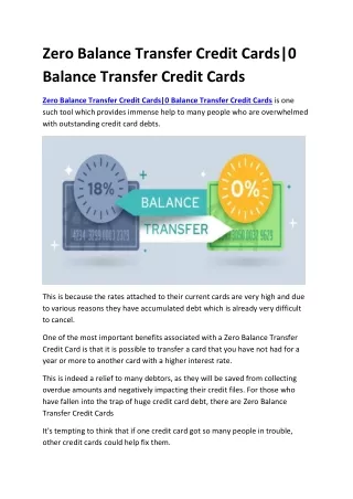 zero balance transfer credit cards 0 balance