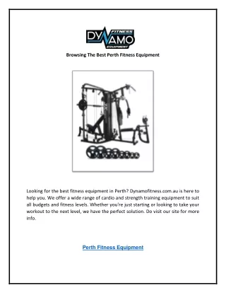browsing the best perth fitness equipment