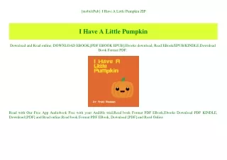 {mobiePub} I Have A Little Pumpkin ZIP