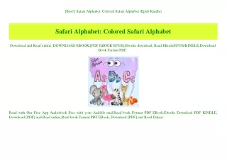[Best!] Safari Alphabet Colored Safari Alphabet (Epub Kindle)