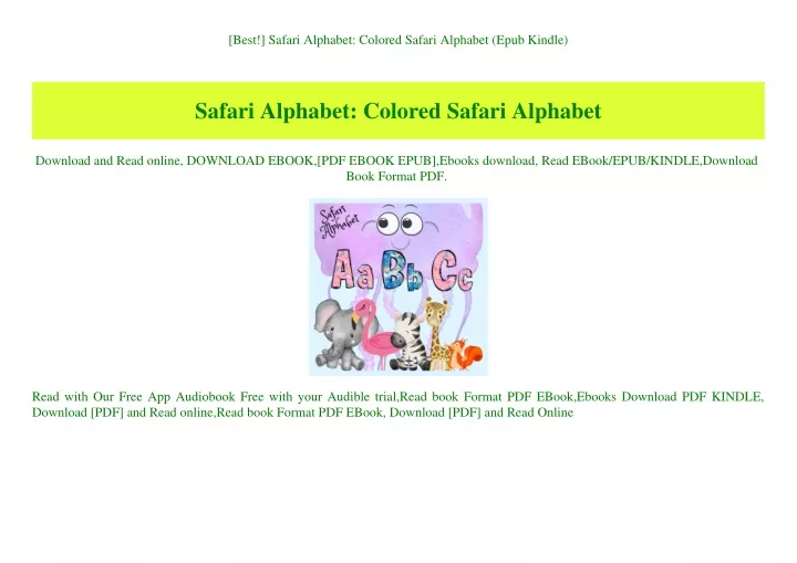 best safari alphabet colored safari alphabet epub