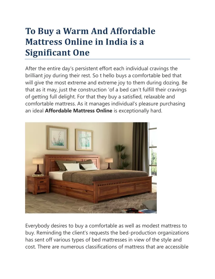 to buy a warm and affordable mattress online