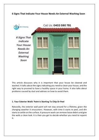 6 Signs That Indicate Your House Needs An External Washing Soon